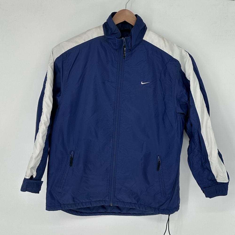 Vintage Nike Men’s Sz M Jacket Insulated Windbreaker Blue Embroidered Zip Y2K M2